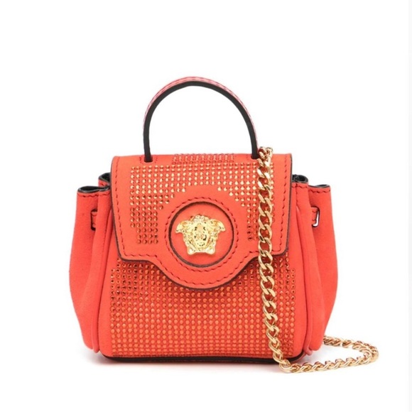 Versace Handbags - ONE DAY Sale!! Versace La Medusa Swarovski crystal mini Nano Crossbody bag NEW